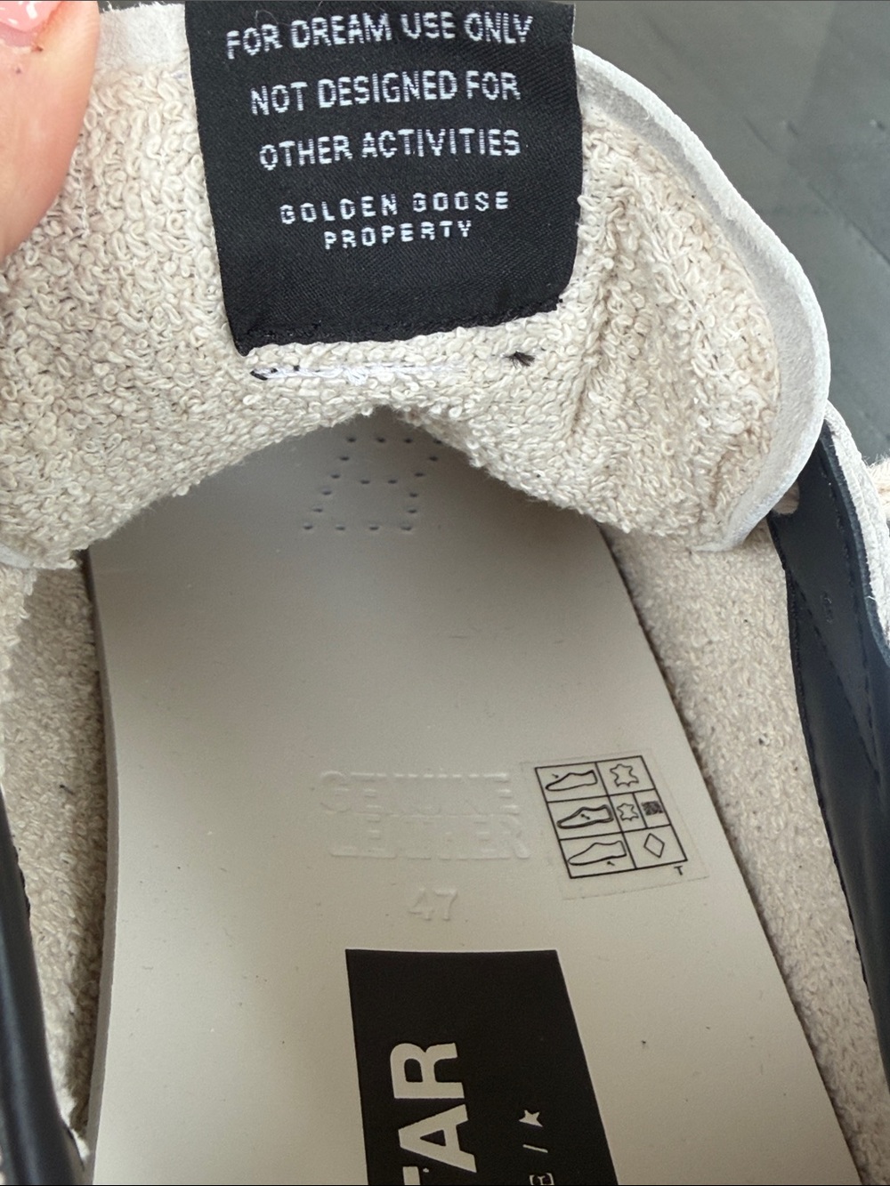 Golden Goose Mens Ball Star Sneakers White, Black & Tan EU size 47 with Dust bag - Picture 12 of 16